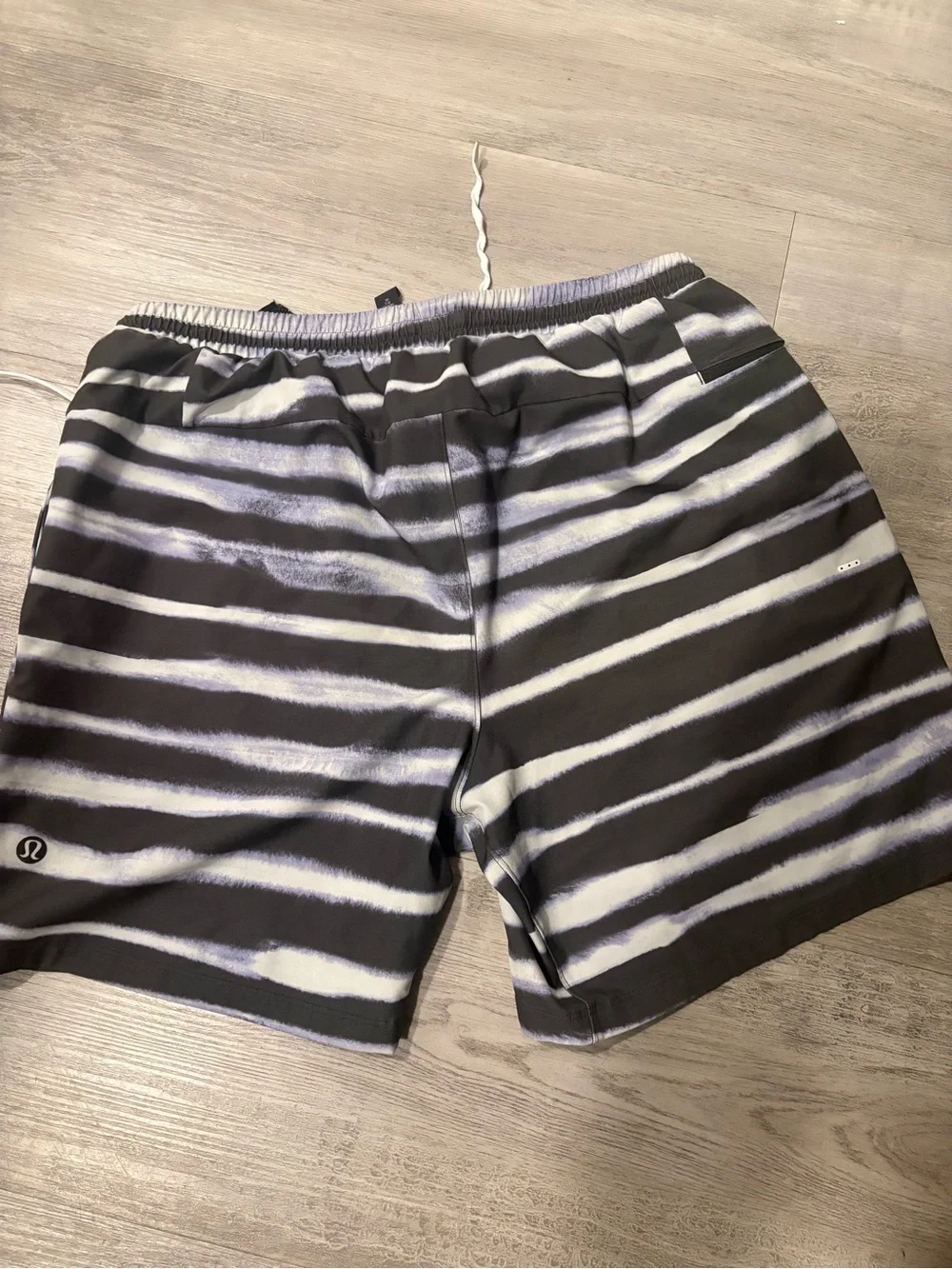 Men's Lululemon Black & White Striped Swim Trunks